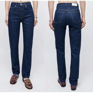 NWT RE/DONE Stretch 70s Straight Rigid Lake Blue Jeans Size 25 $265